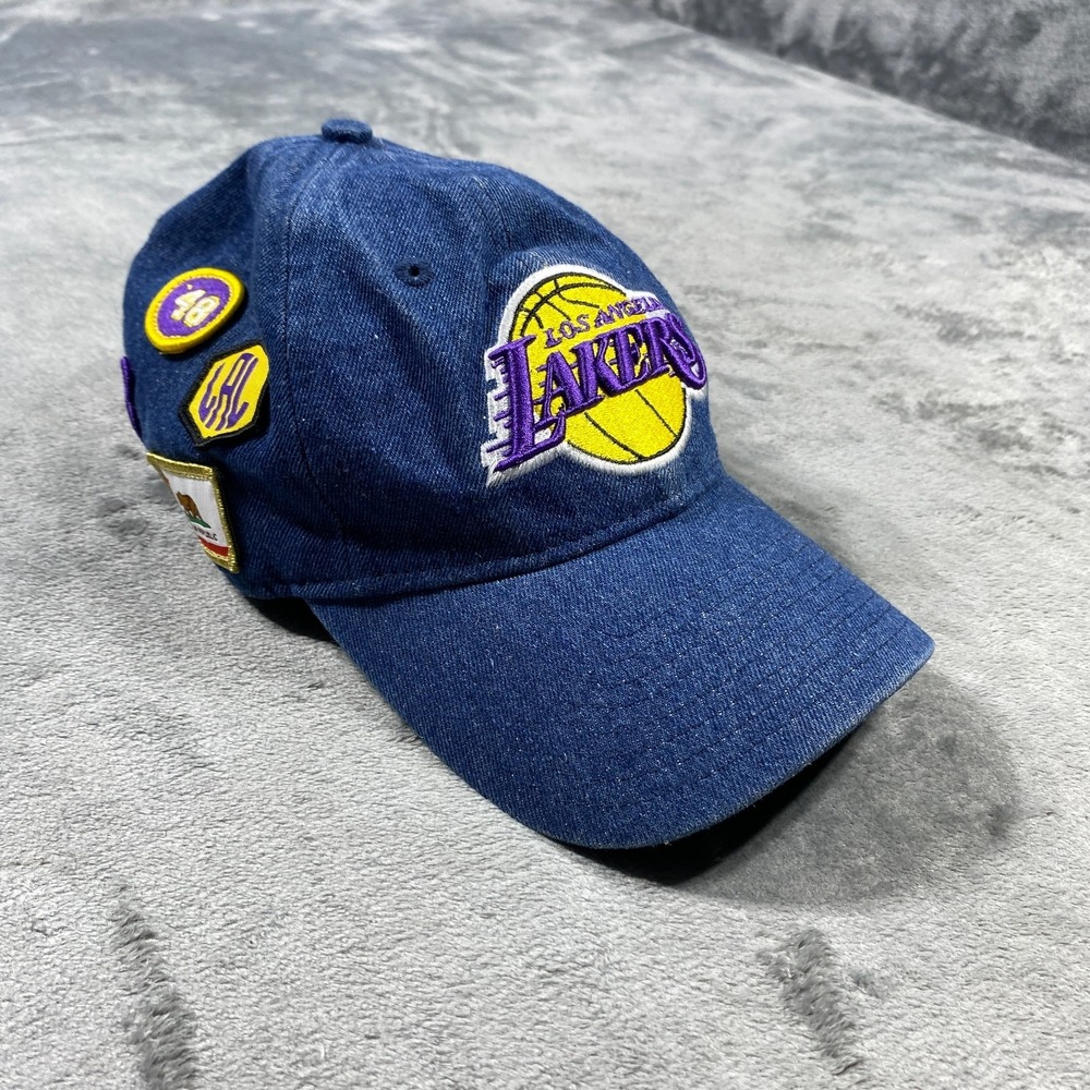 Los Angeles Lakers Hat Cap Strap Back Denim Patch Basketball New Era 9Twenty Men